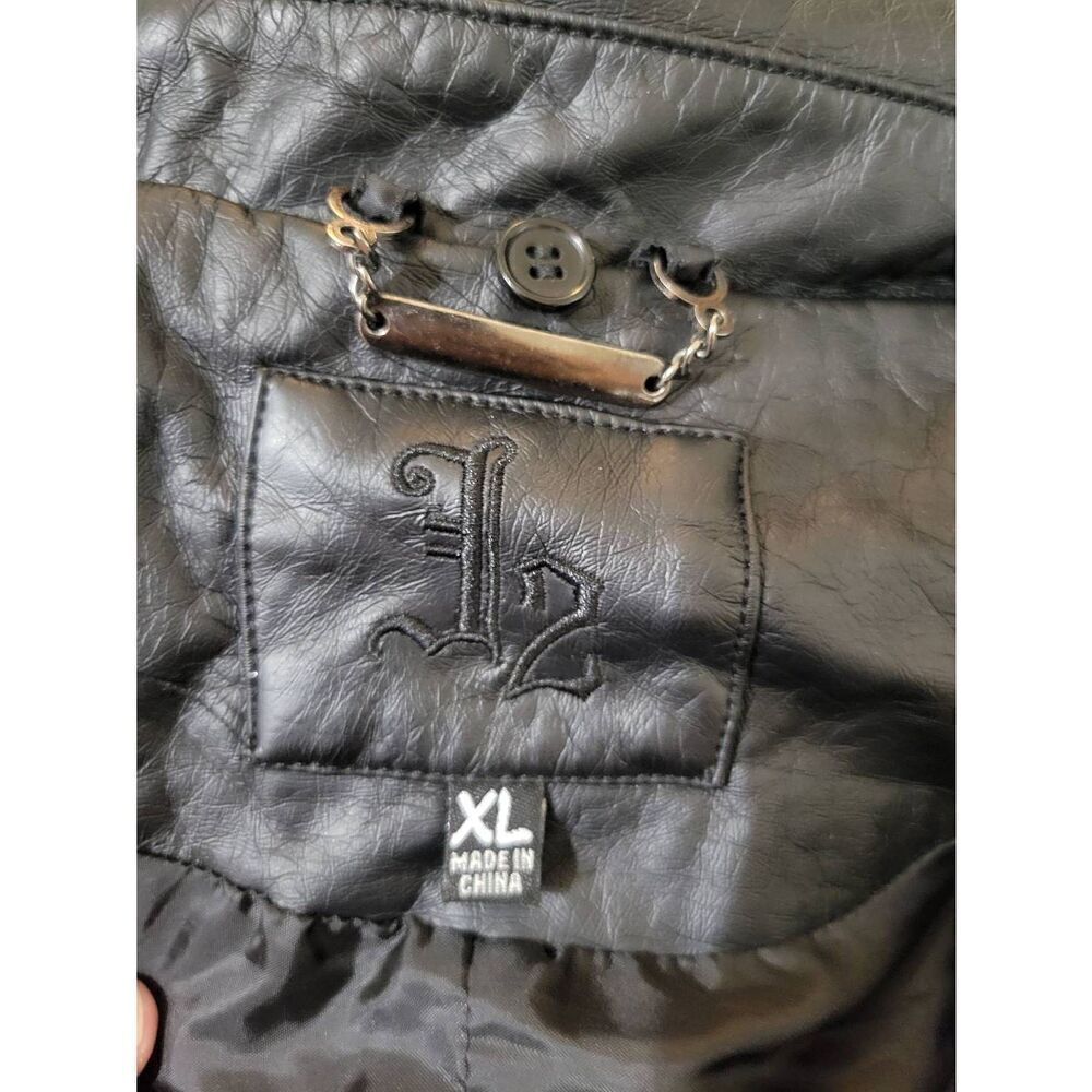 J2 Women's Black Faux Leather Jacket XL With Replacement Hood - Picture 5 of 7